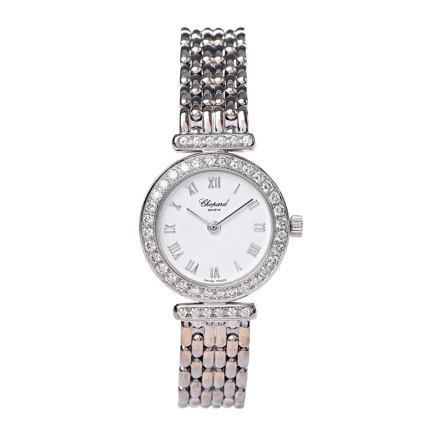 18K White Gold Diamond Bezel 20mm Classique Quartz Watch