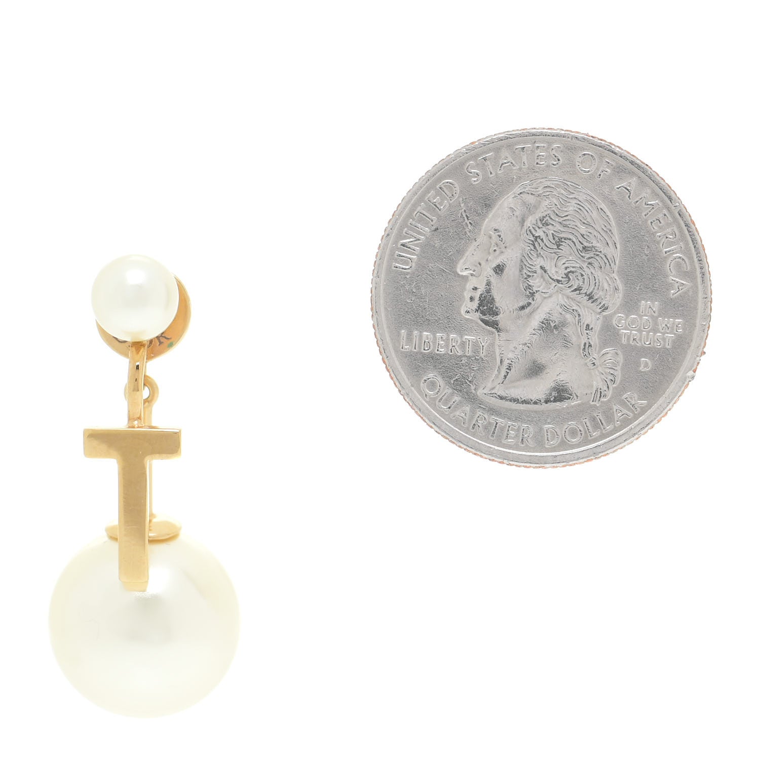 Christian Dior Pearl My ABCDior T Tribale Earring Gold 2 of 7