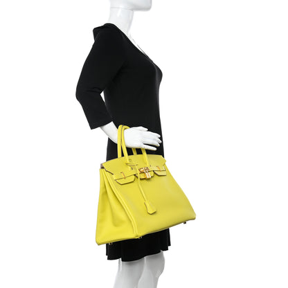 Hermes Epsom Birkin 35 Lime 2 of 13