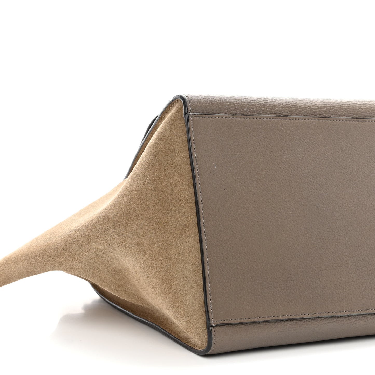 Drummed Calfskin Suede Medium Trapeze Souris