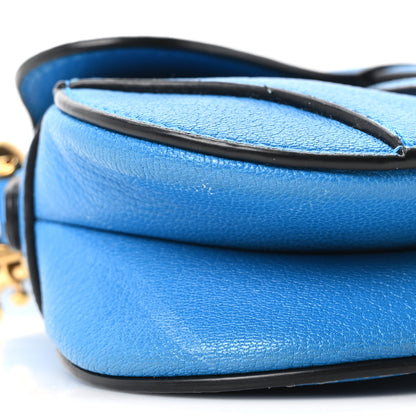 Christian Dior Goatskin Micro Saddle Bag With Strap Blue 9 of 10