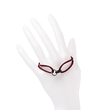 Cartier 18K White Gold Ceramic 4 Diamond LOVE Cord Bracelet Red 2 of 6