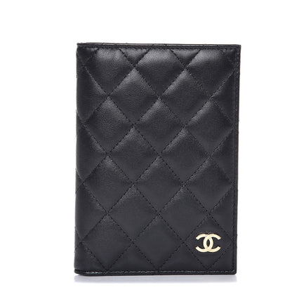 Chanel Lambskin Quilted Passport Holder Black 1 of 7