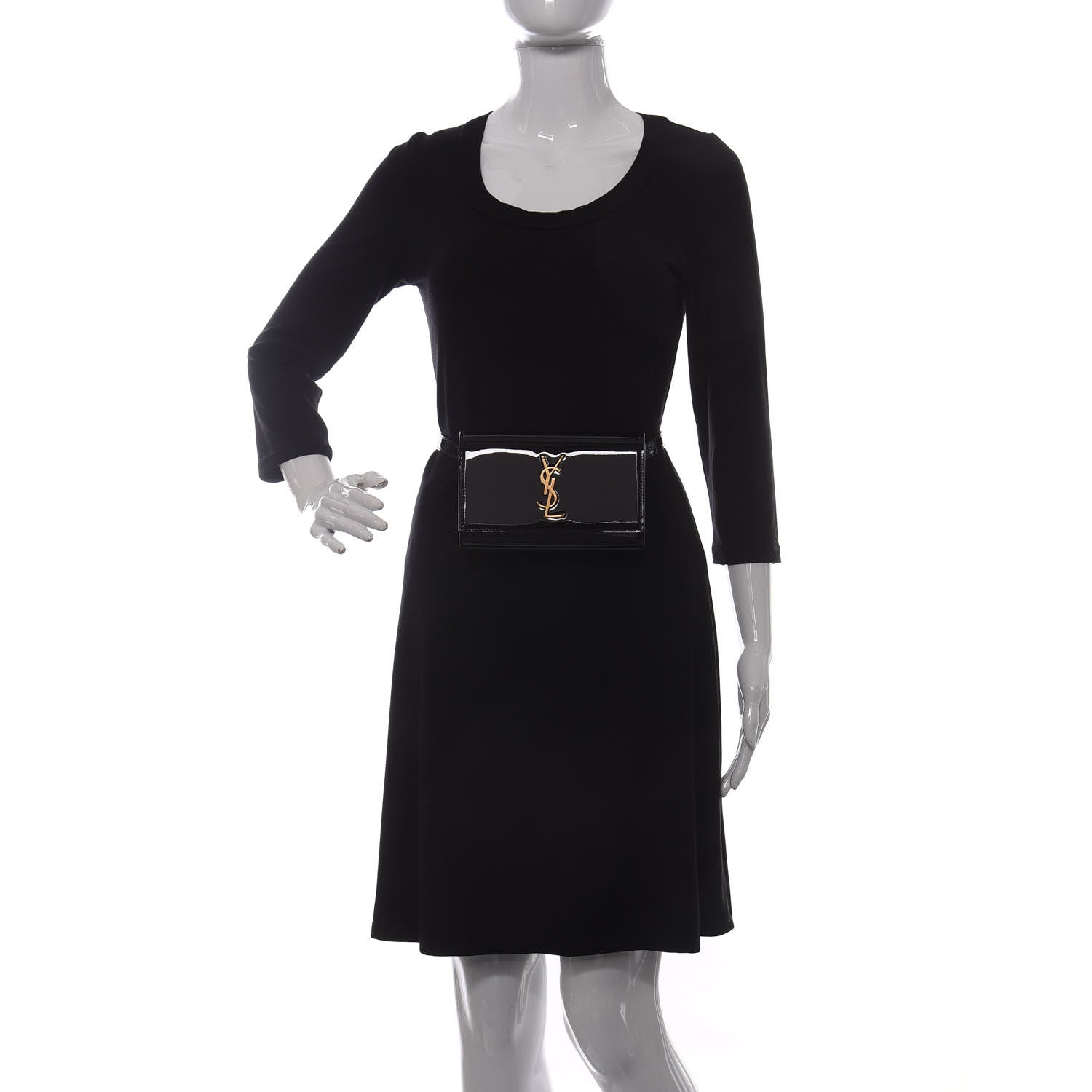Saint Laurent Patent Monogram Kate Belt Bag Black 2 of 9