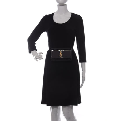 Saint Laurent Patent Monogram Kate Belt Bag Black 2 of 9