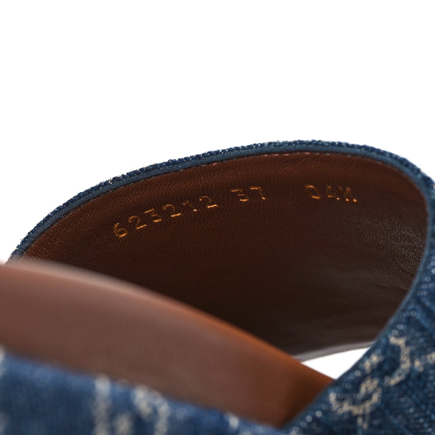 Gucci New Denim GG Monogram Angelina Platform 55mm Slide Sandals 37 Blue Tea 9 of 10