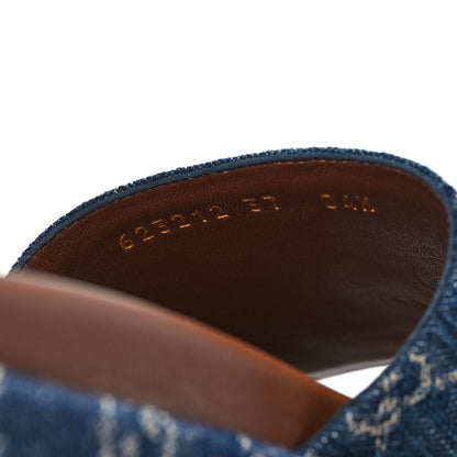 Gucci New Denim GG Monogram Angelina Platform 55mm Slide Sandals 37 Blue Tea 9 of 10
