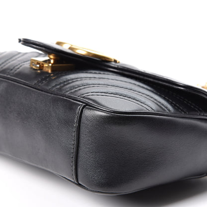 Gucci Calfskin Matelasse Mini GG Marmont Shoulder Bag Black 12 of 12