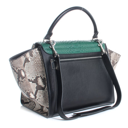 Celine Python and Calfskin Small Trapeze Emerald Natural 3 of 7
