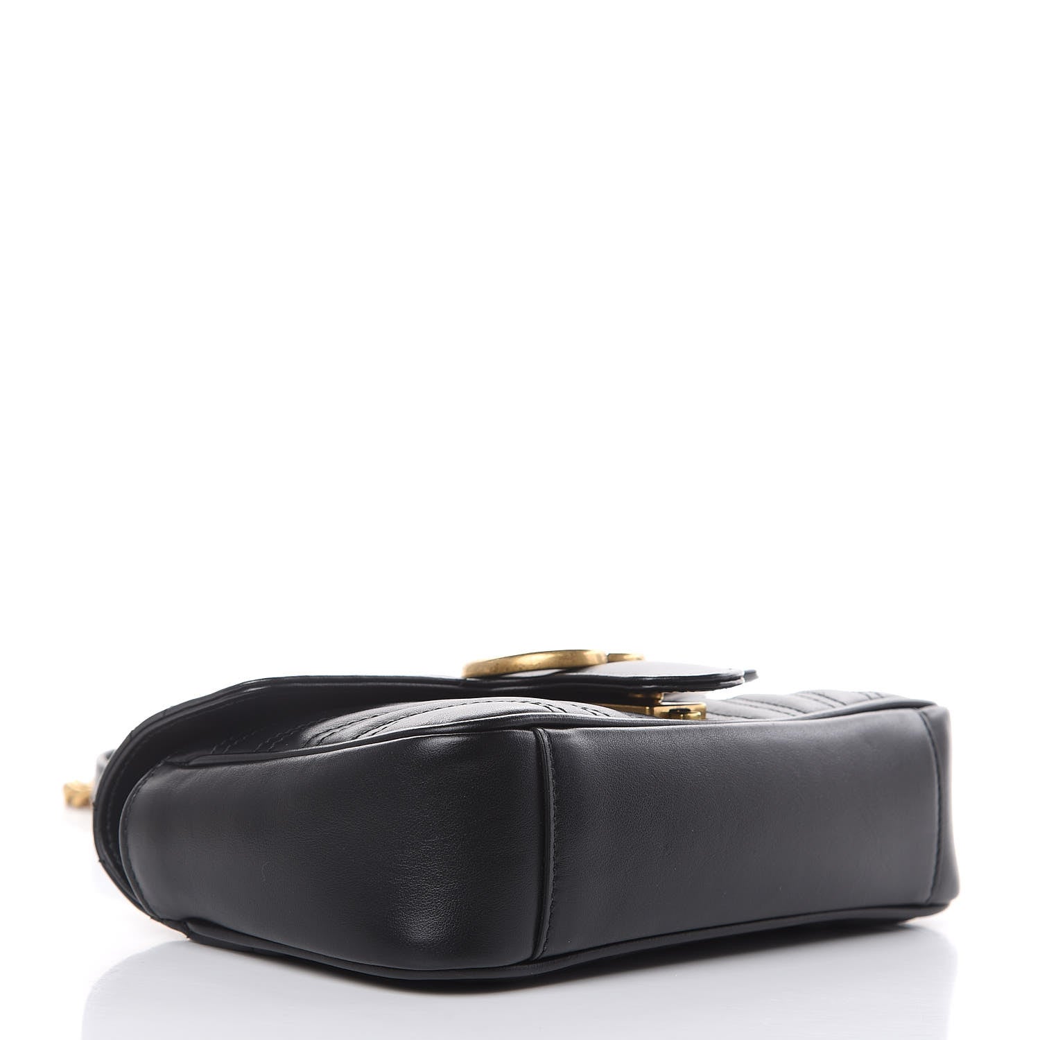 Gucci Calfskin Matelasse Mini GG Marmont Shoulder Bag Black 4 of 10