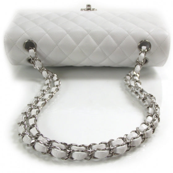 Chanel Caviar Quilted Medium Double Flap White 5 of 11