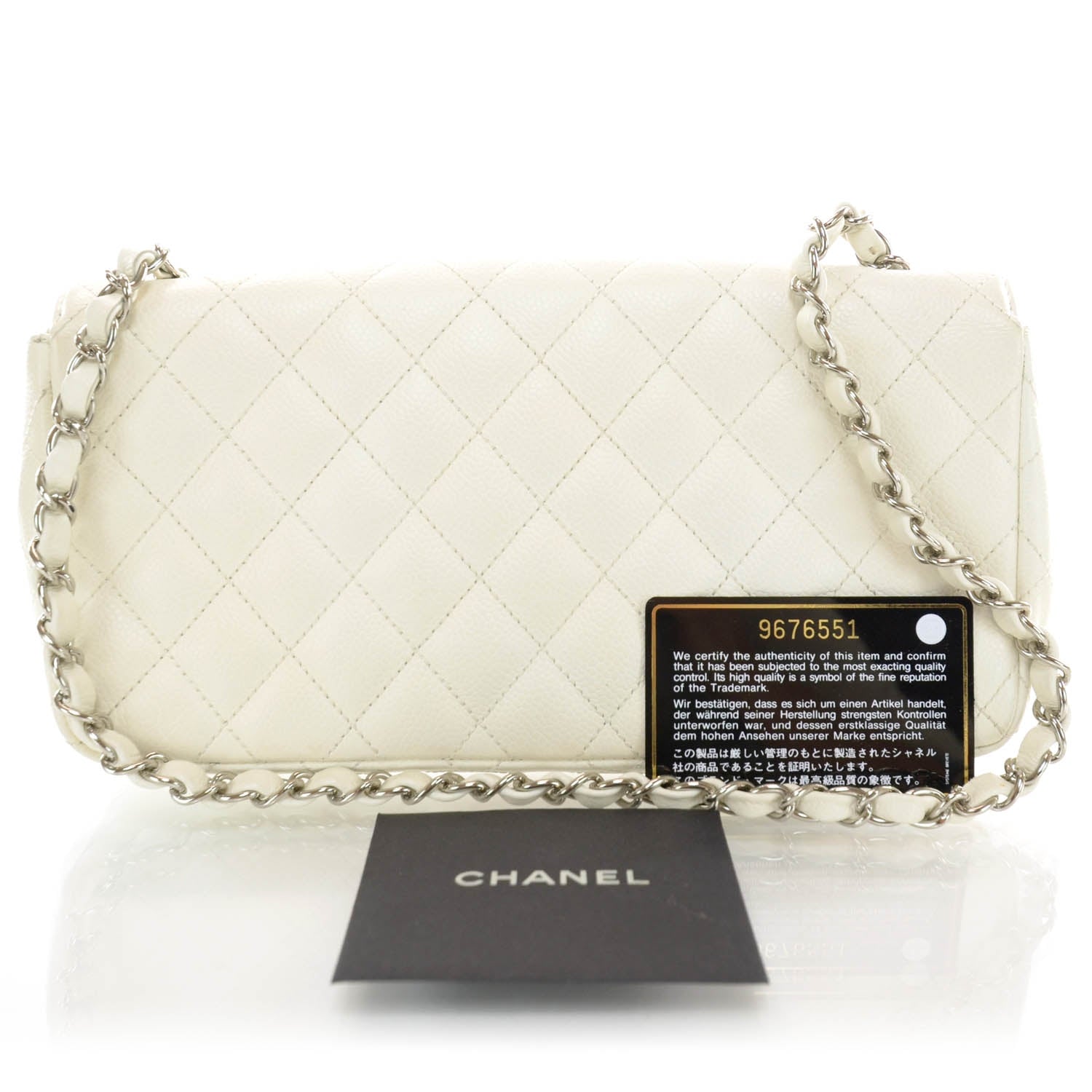 Chanel Caviar East West Flap White 3 of 9