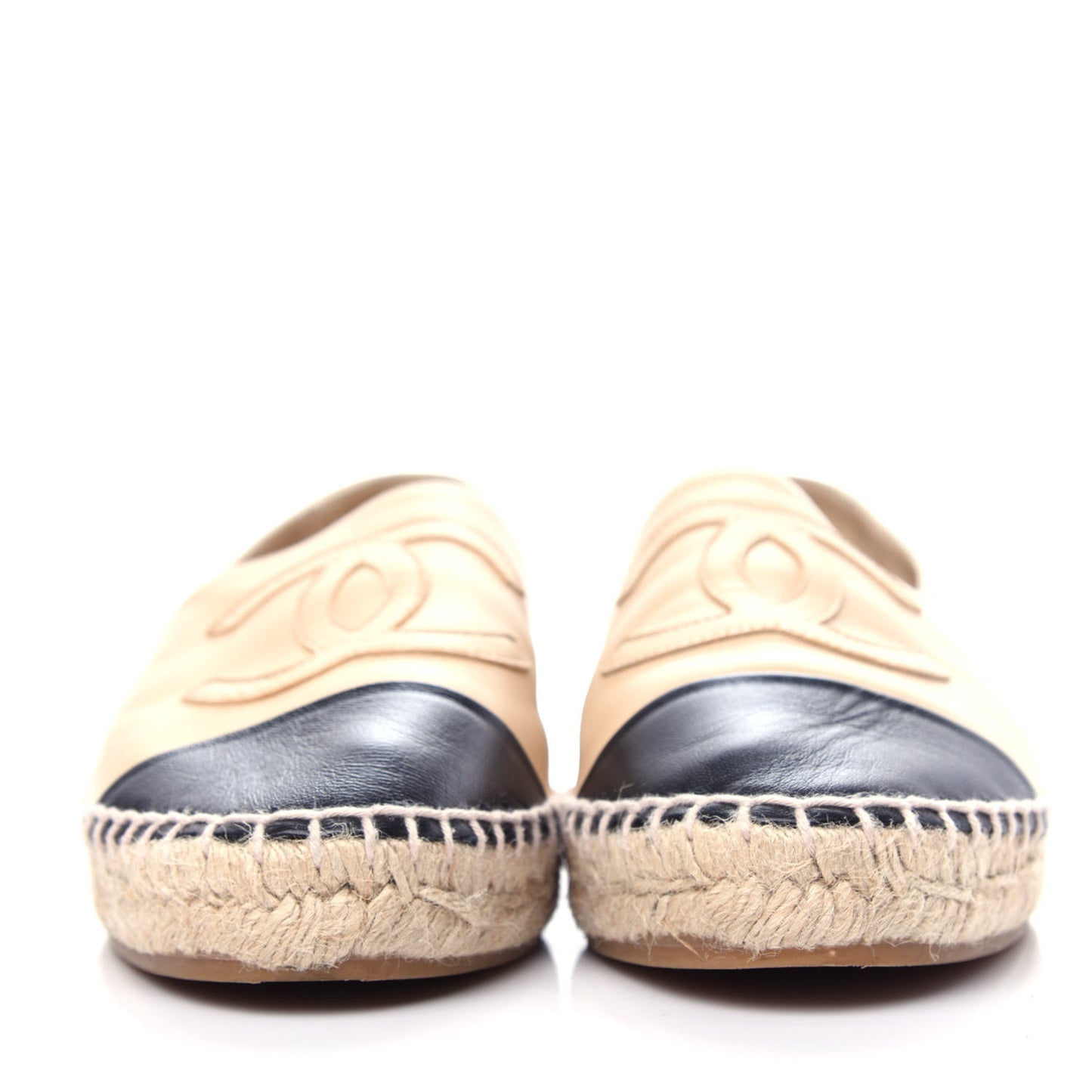 Lambskin CC Espadrilles 38 Beige Black