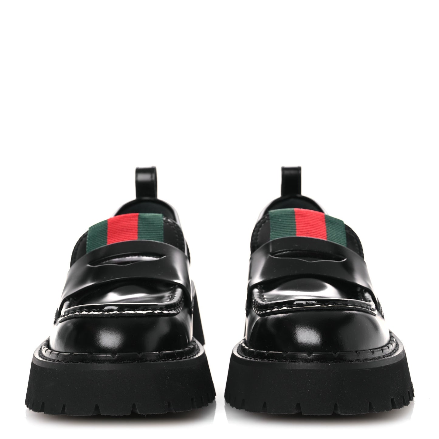 Spice Lux Womens Thea Web 20mm Platform Loafers 37 Black