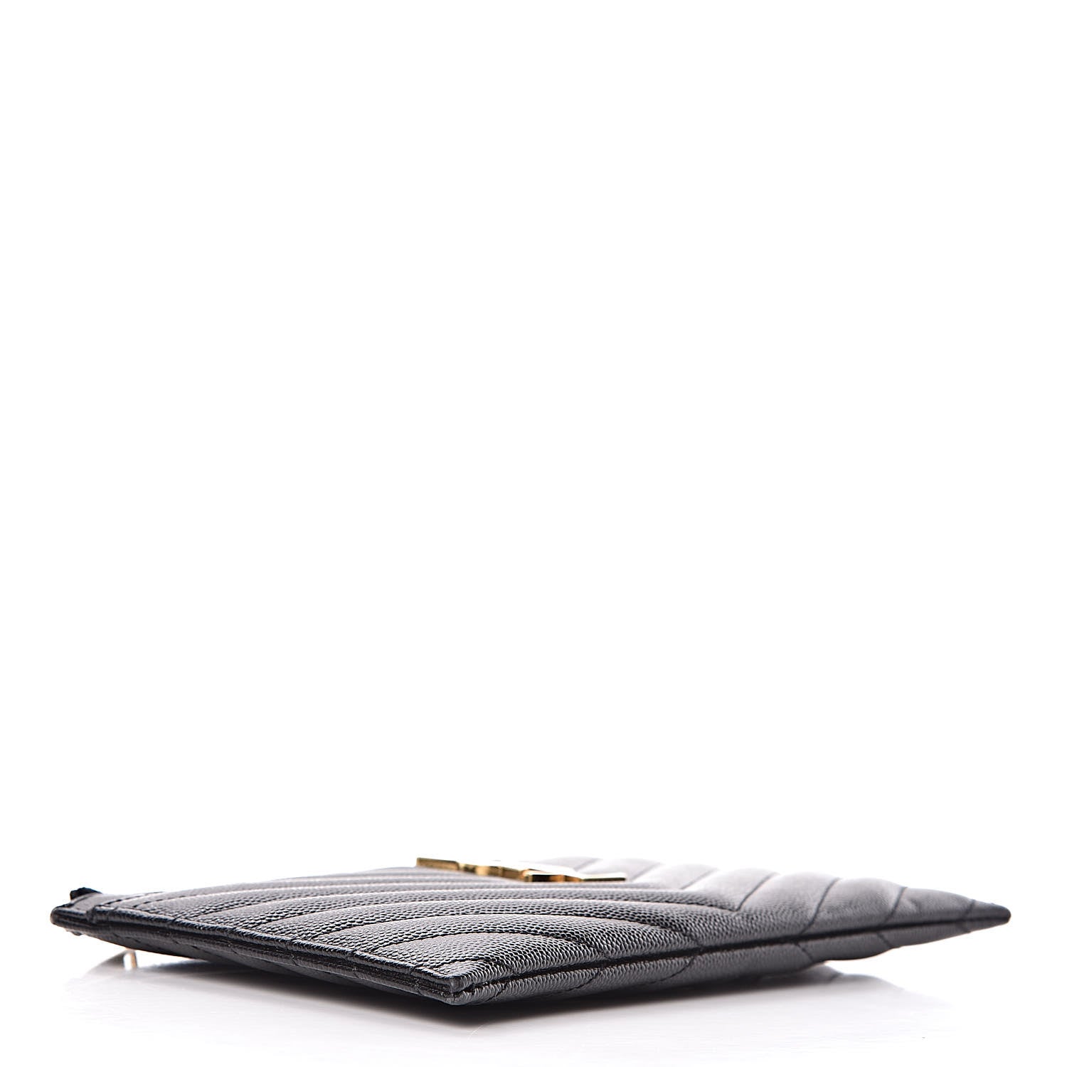 Saint Laurent Grain De Poudre Chevron Monogram Bill Pouch Black 4 of 10