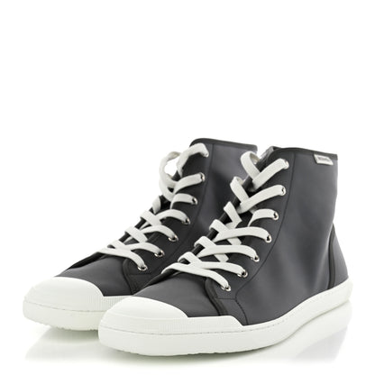 Hermes Nylon Mens Express High Top Sneaker 44 Gris Meyer White 4 of 10