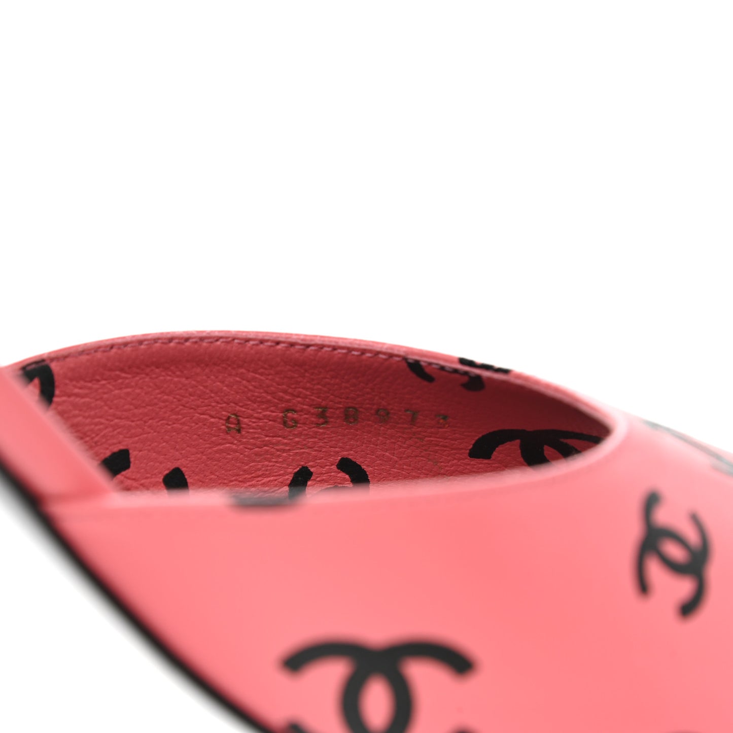 Lambskin Printed CC Sandals 39.5 Pink Black