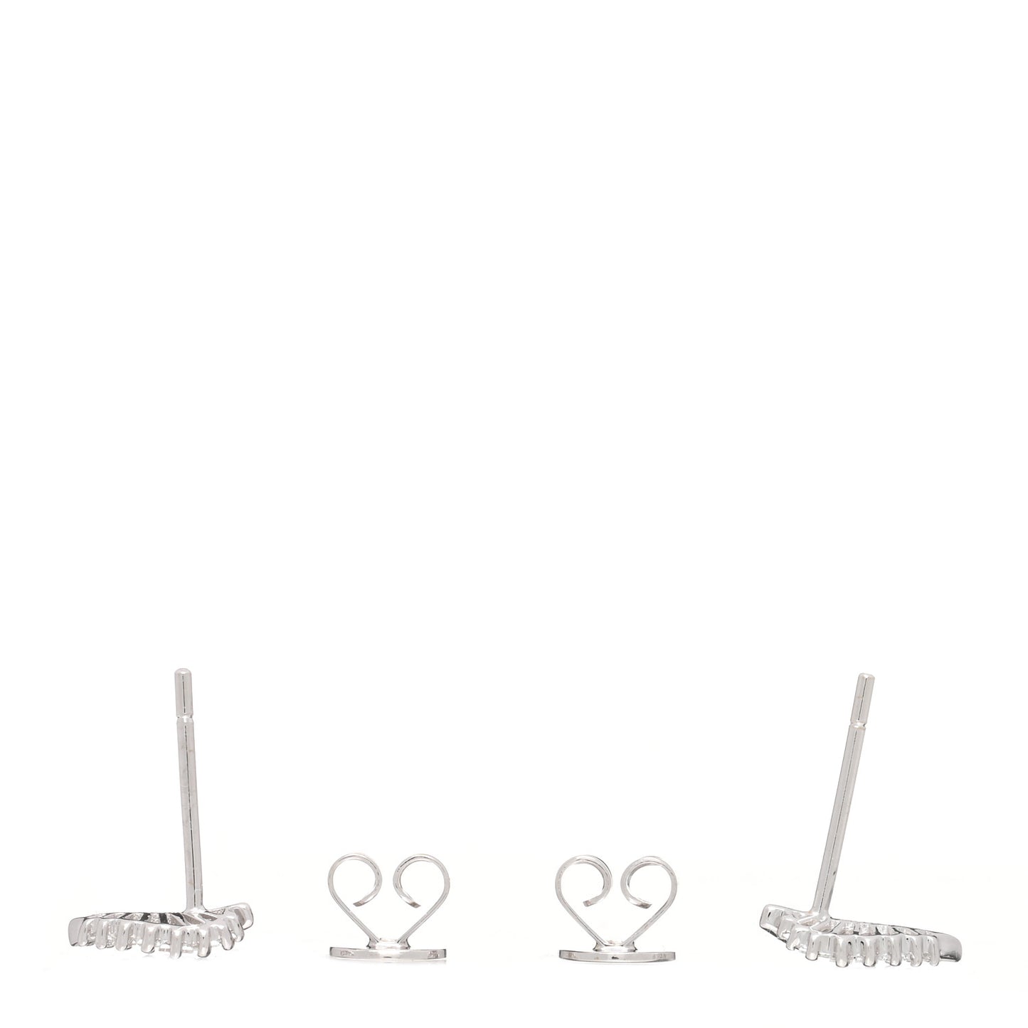 18K White Gold Diamond Small Palm Leaf Earrings
