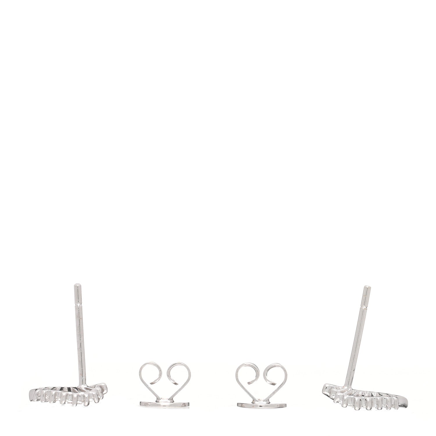 Anita Ko 18K White Gold Diamond Small Palm Leaf Earrings 3 of 4
