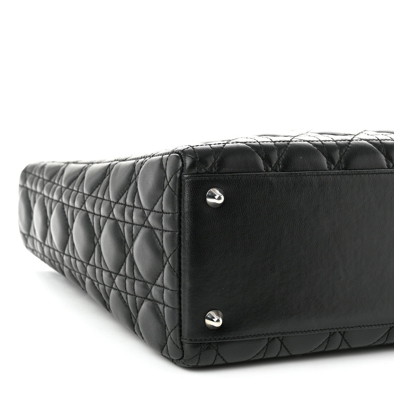 Christian Dior Lambskin Cannage Large Lady Dior Black 9 of 11