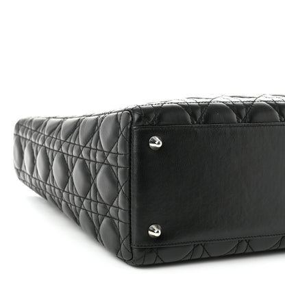 Christian Dior Lambskin Cannage Large Lady Dior Black 9 of 11