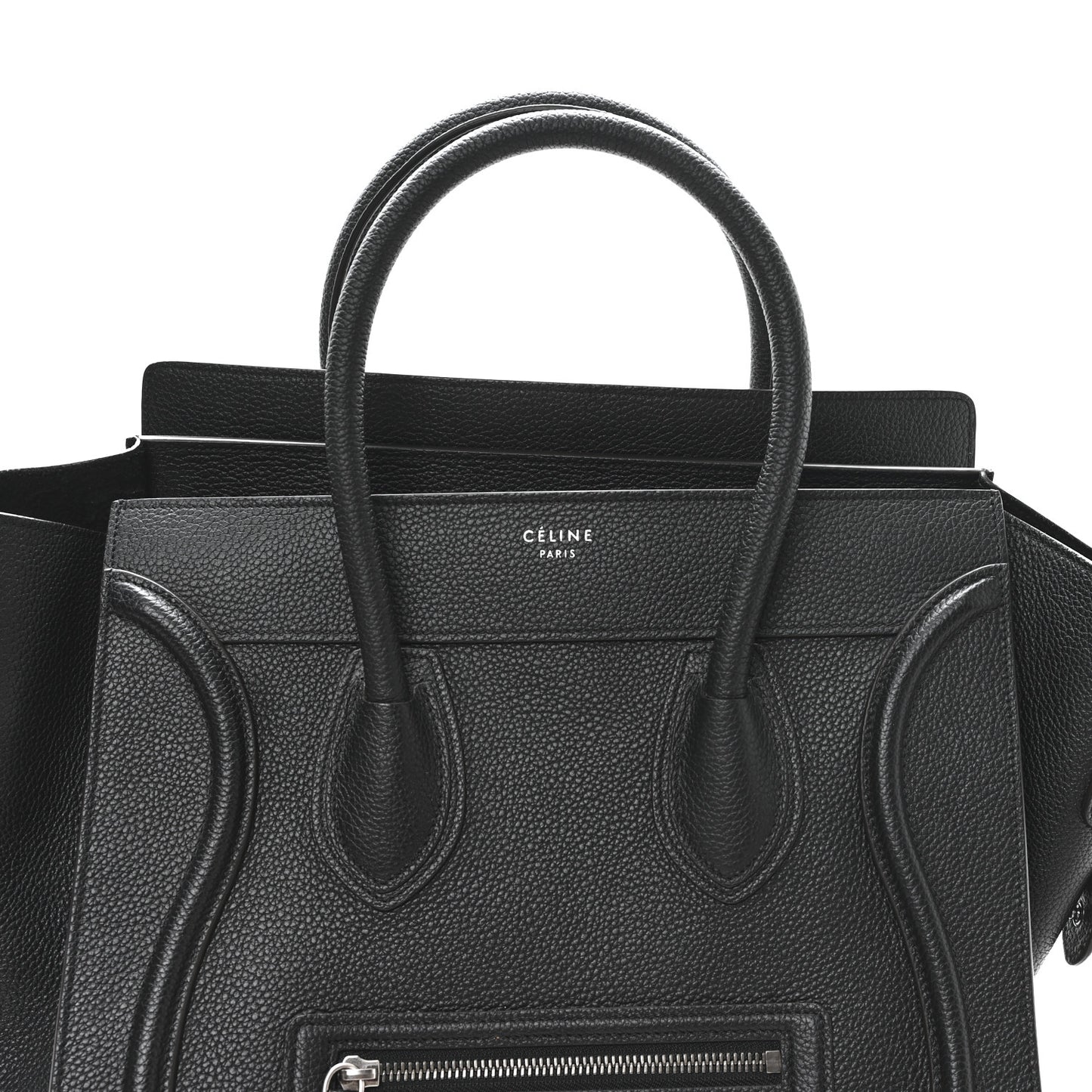 Drummed Calfskin Mini Luggage Black
