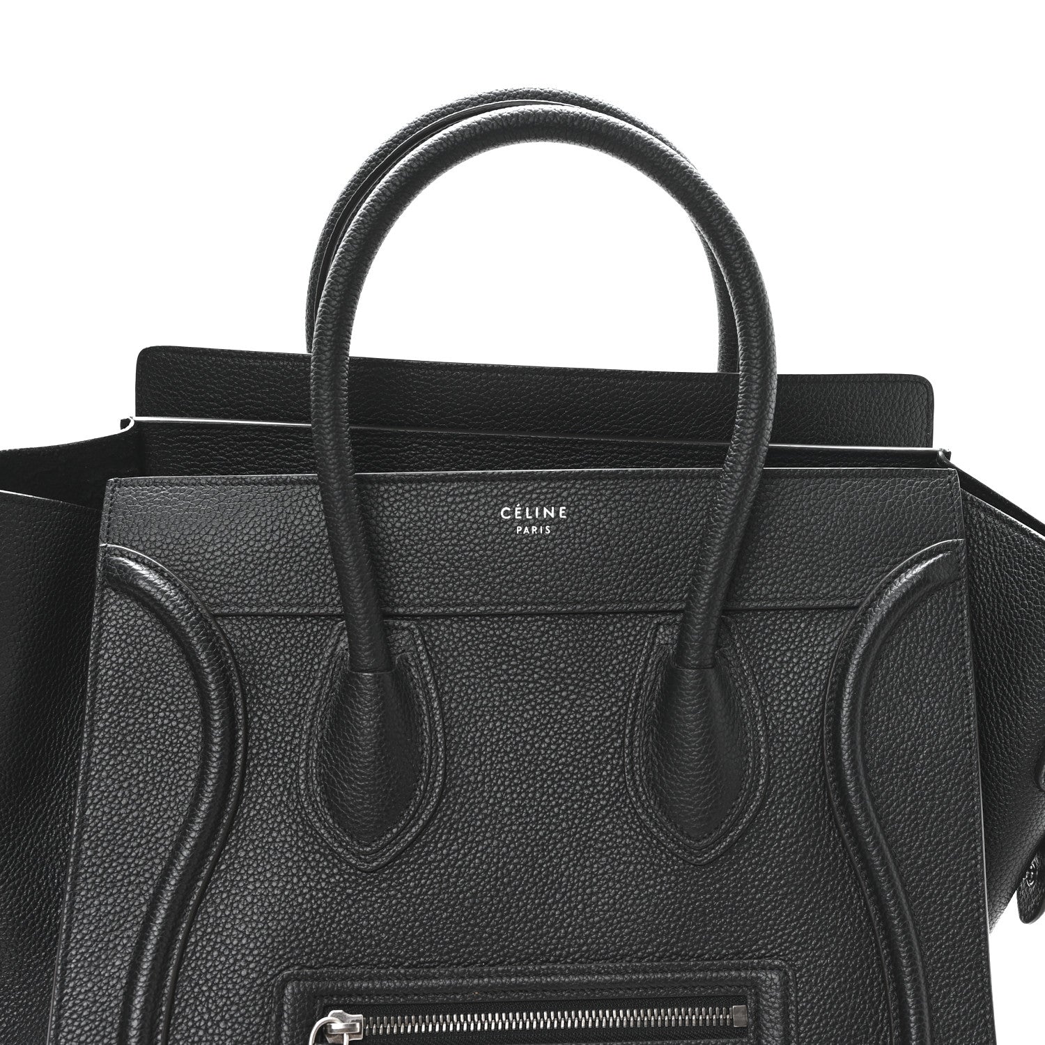 Celine Drummed Calfskin Mini Luggage Black 7 of 9
