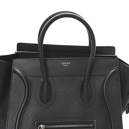 Celine Drummed Calfskin Mini Luggage Black 7 of 9