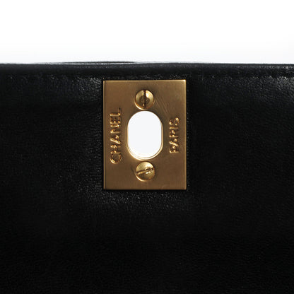Chanel Lambskin East West Chocolate Bar Pearl Chain Flap Black 6 of 8
