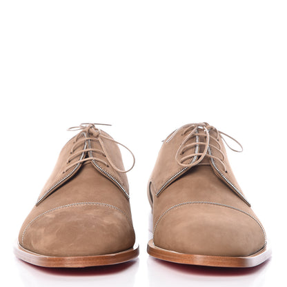 Christian Louboutin Nubuck Mens Top Daviol Zip Flat 43 Beige Silver 2 of 9