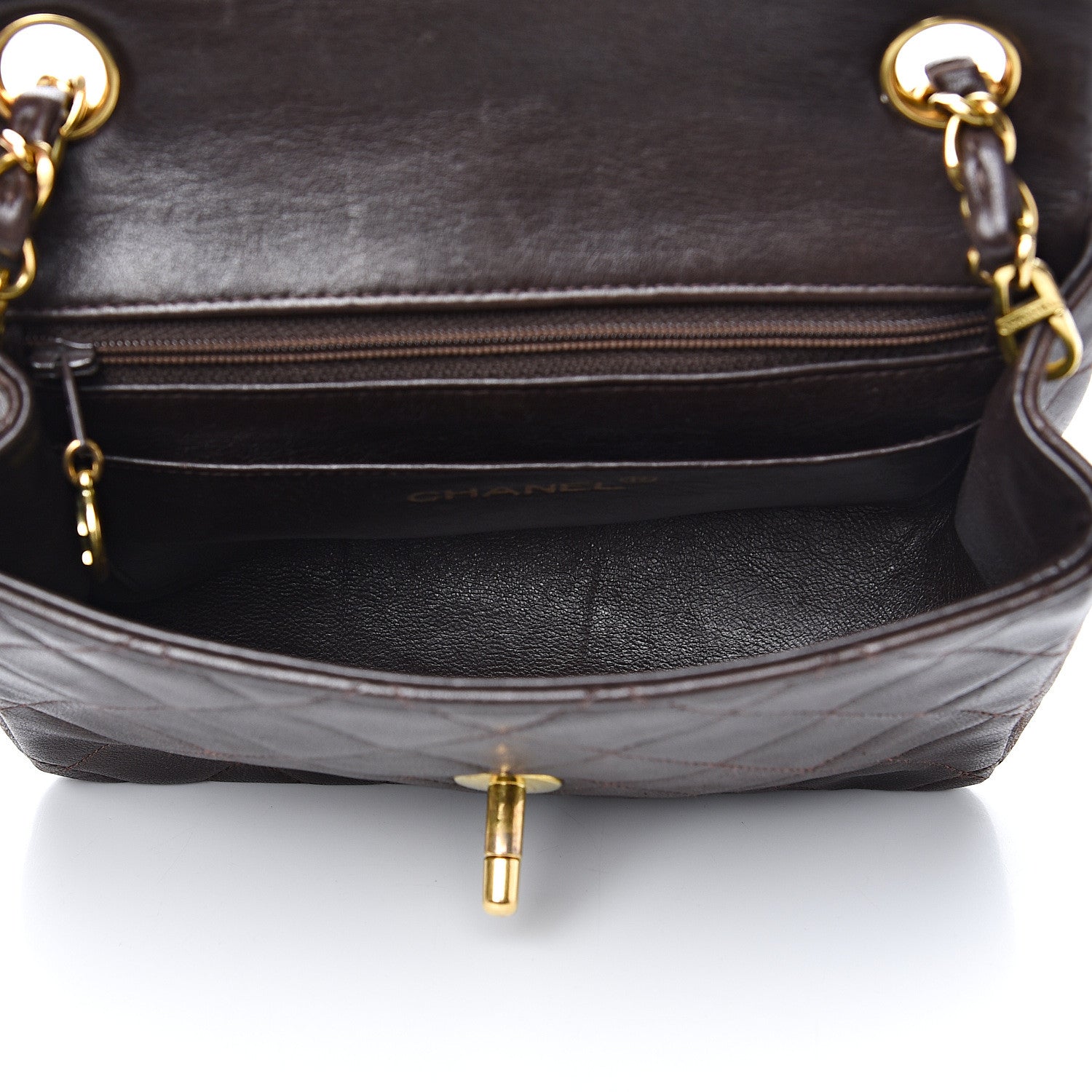 Chanel Lambskin Quilted Mini Square Flap Brown 4 of 14