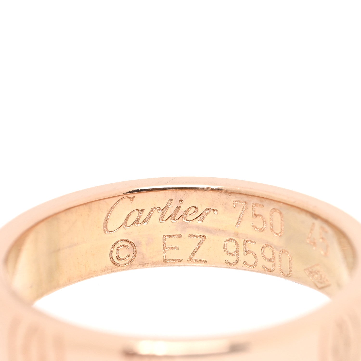 Cartier 18K Pink Gold 4mm Happy Birthday Band Ring 45 3.25 4 of 4