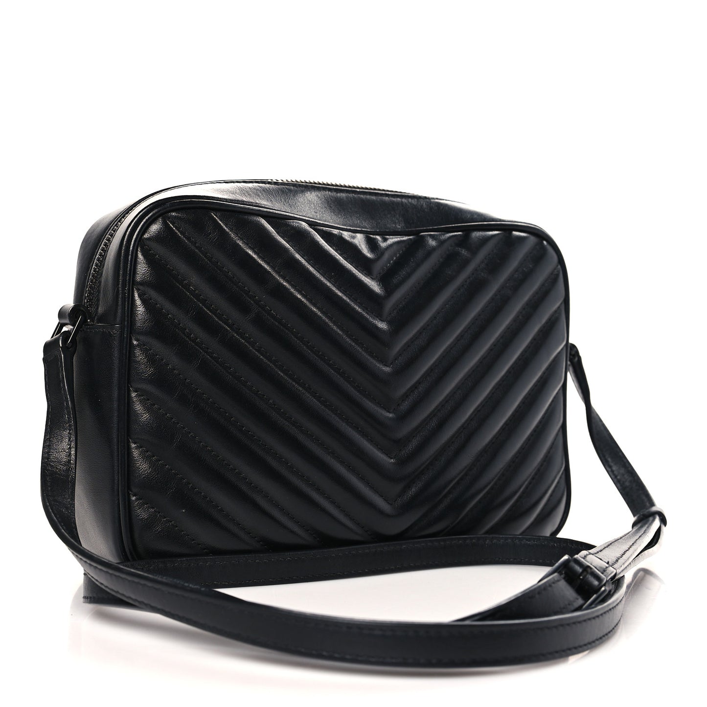 Calfskin Matelasse Monogram Monochrome Lou Camera Bag Black