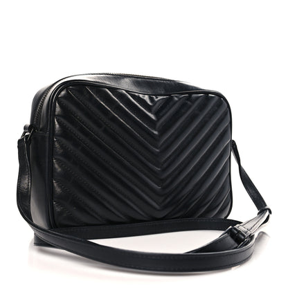 Saint Laurent Calfskin Matelasse Monogram Monochrome Lou Camera Bag Black 3 of 9