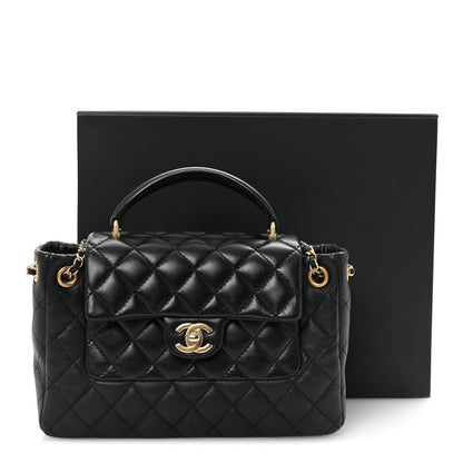 Chanel Caviar Calfskin Quilted Small Top Handle Flap Black 11 of 11