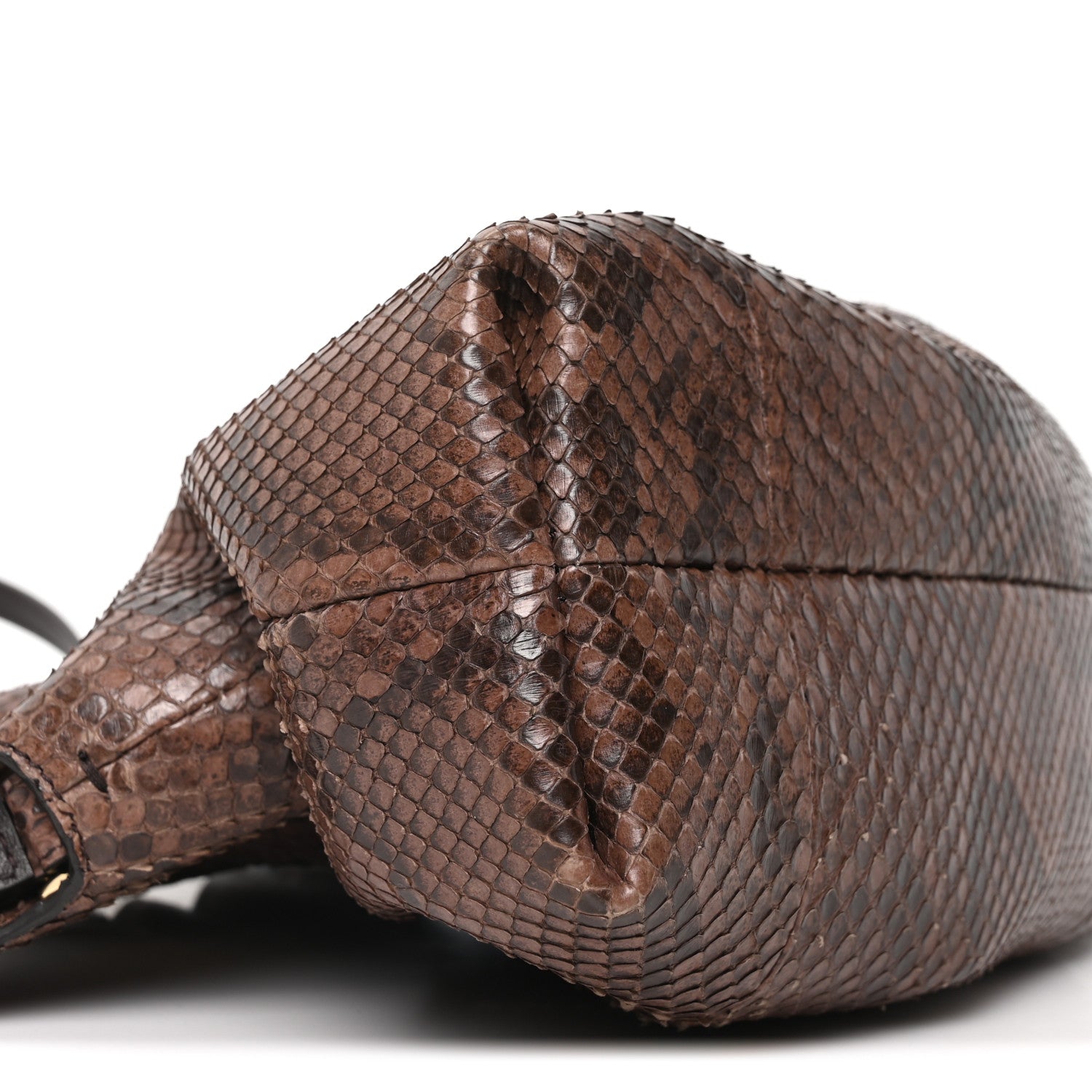 Salvatore Ferragamo Snakeskin Small Dumpling Soft Bag Testa di Moro 8 of 9