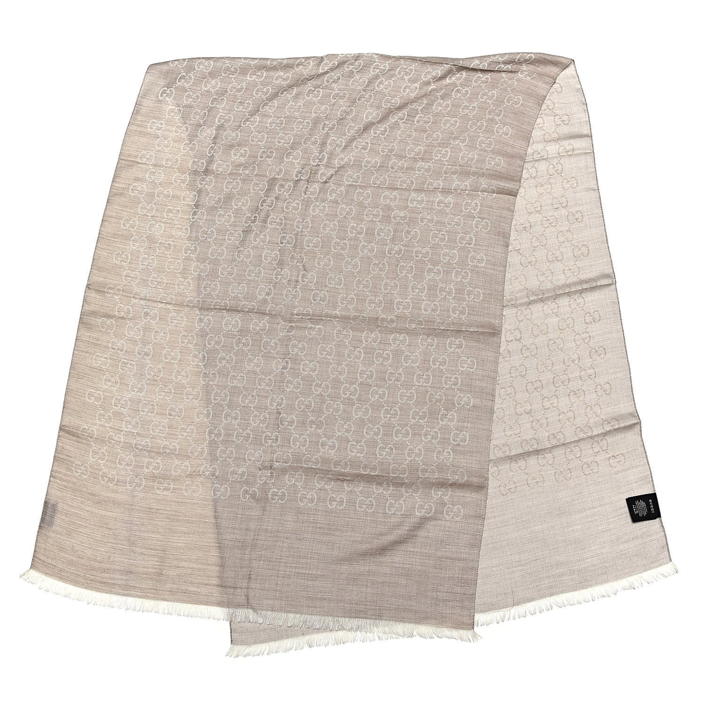 Wool Silk GG Monogram GGNat Plus Scarf Sand