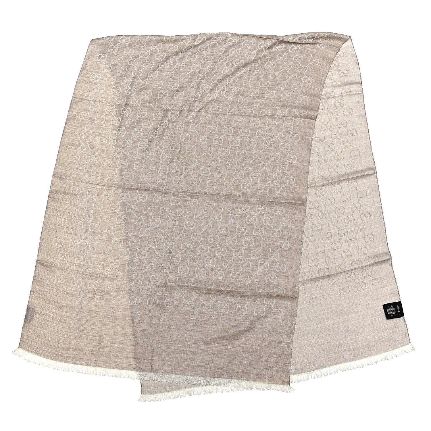 Gucci Wool Silk GG Monogram GGNat Plus Scarf Sand 3 of 6