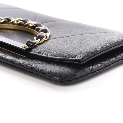 Chanel Grained Calfskin Small Chain Handle Clutch Black 6 of 9
