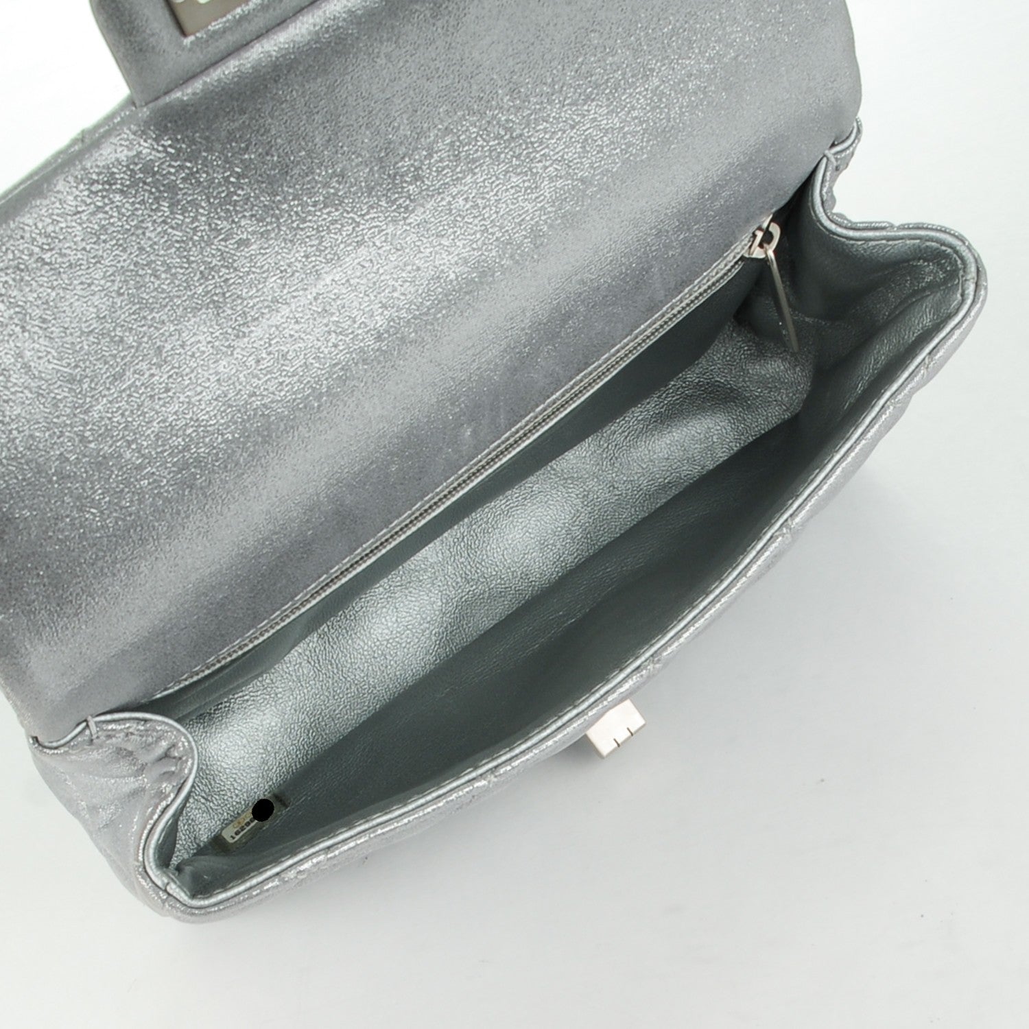 Chanel Iridescent Calfskin Quilted Small Roll Reissue Clutch Silver 6 of 8