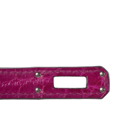 Hermes Shiny Niloticus Crocodile Birkin 25 Rose Scheherazade 20 of 29