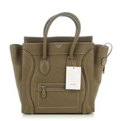 Celine Drummed Calfskin Mini Luggage Souris 1 of 9