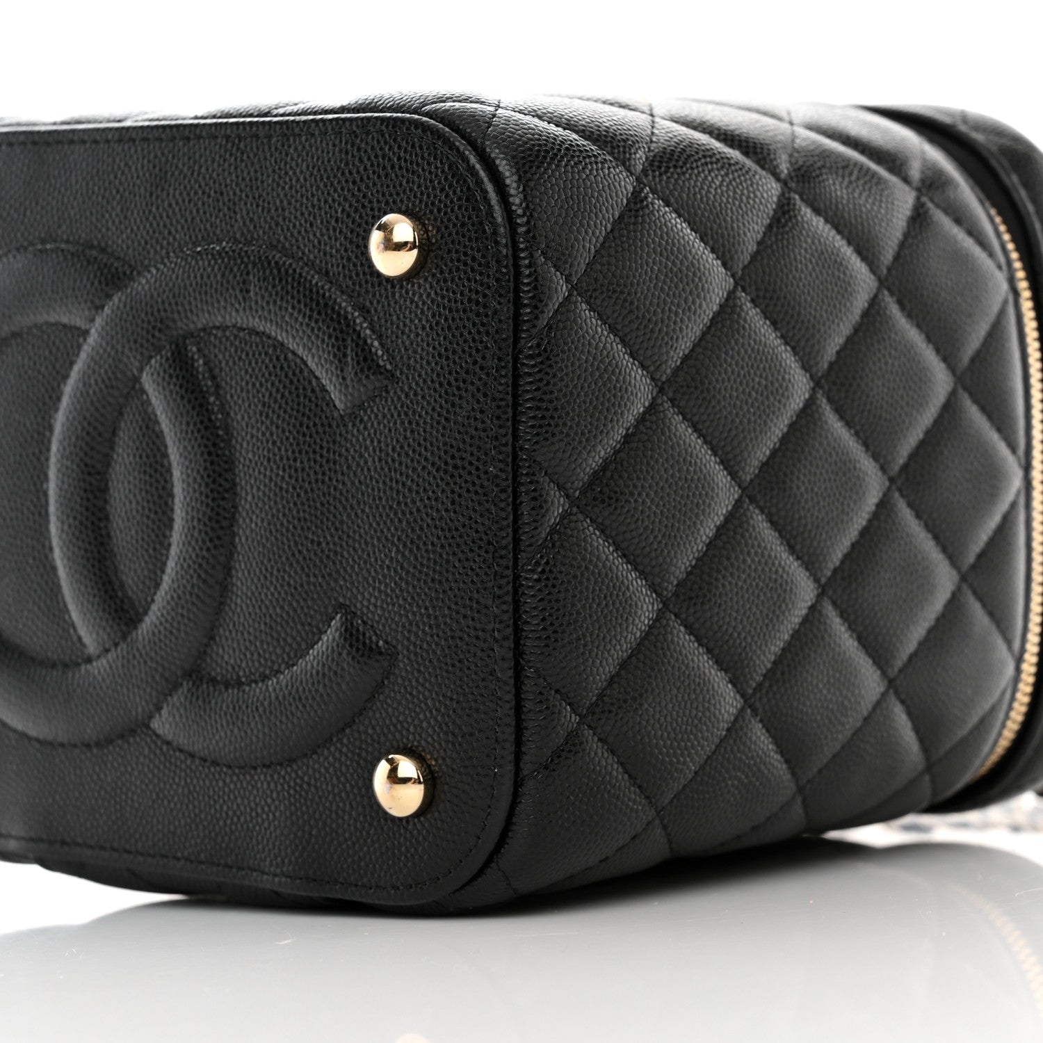 Chanel Caviar Quilted Small Top Handle Vanity Case With Chain Black 10 of 10