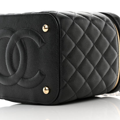 Chanel Caviar Quilted Small Top Handle Vanity Case With Chain Black 10 of 10