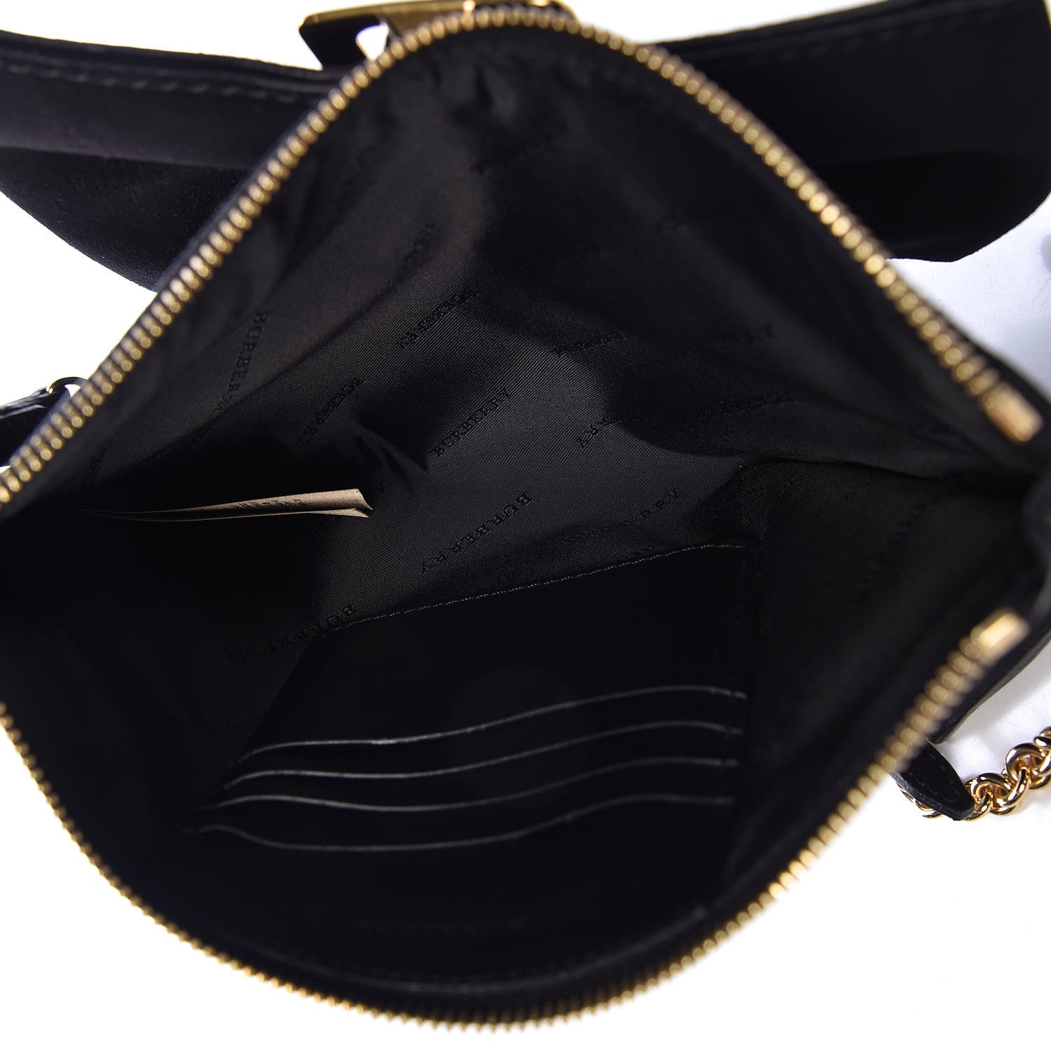 Burberry Suede Bow Buckle Crossbody Bag Black 5 of 9