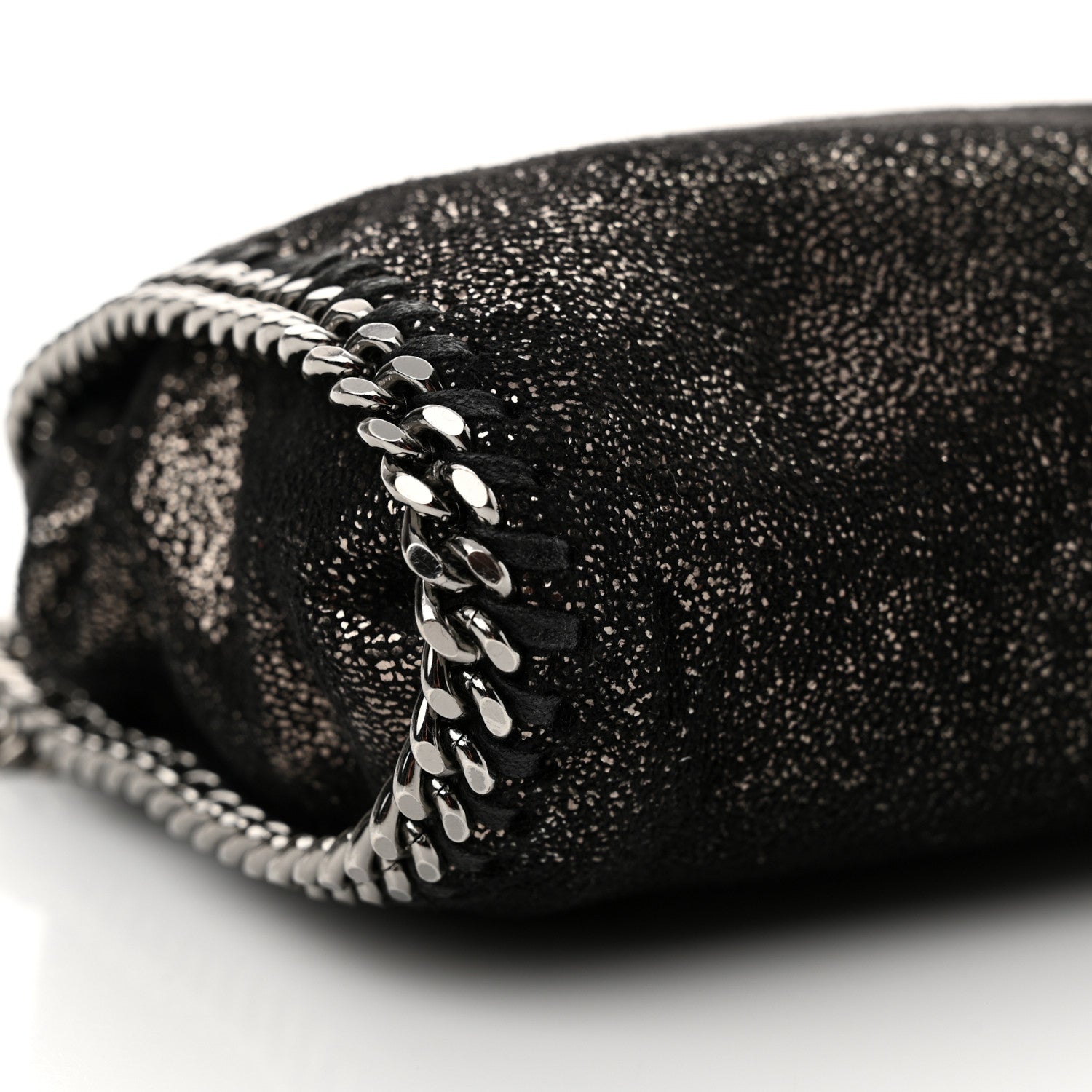 Stella McCartney Chamois Shiny Dotted Tiny Falabella Fold Over Tote Ruthenium 9 of 10