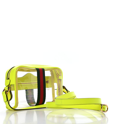 Gucci Vinyl Web Mini Ophidia Transparent Shoulder Bag Yellow Fluo 5 of 19