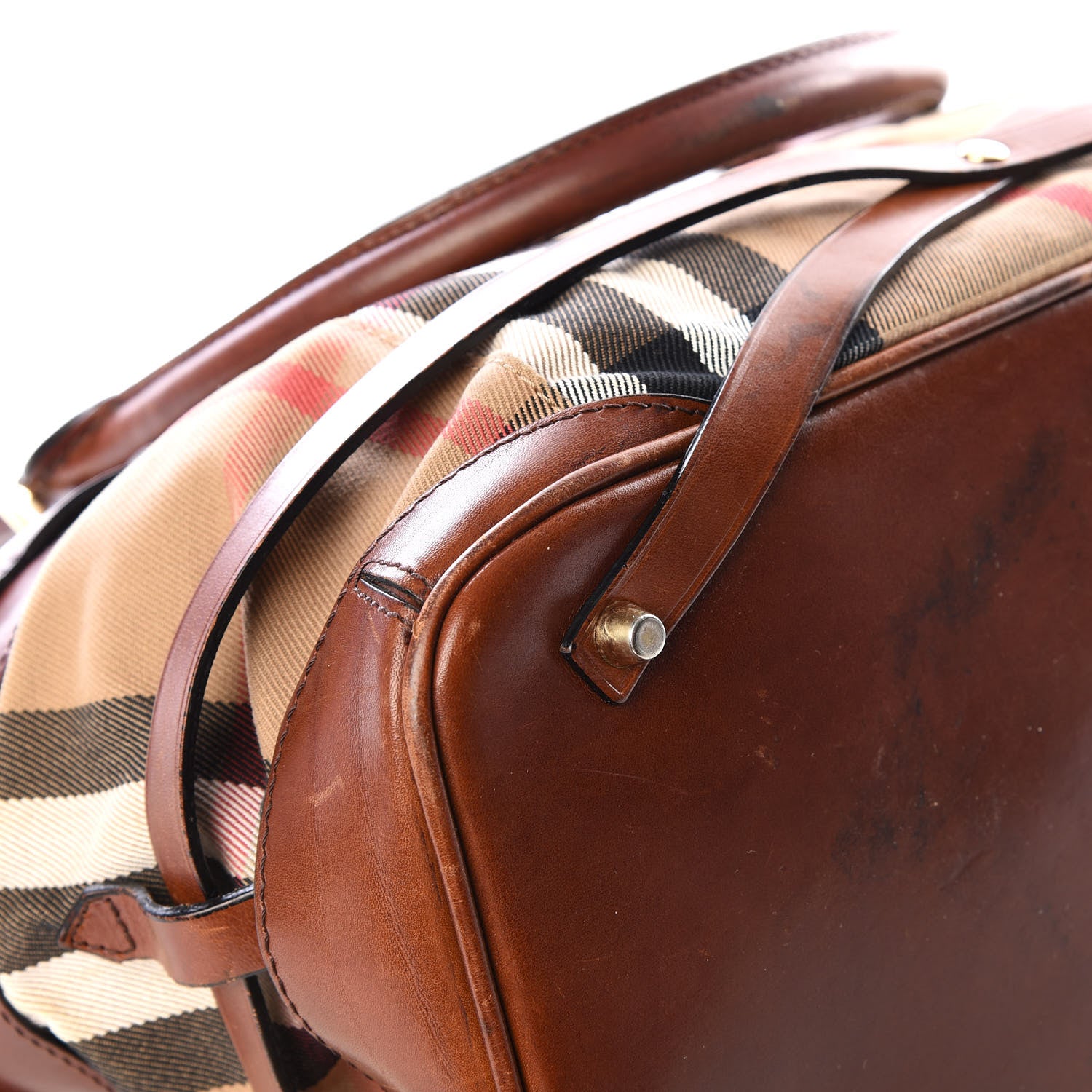 Burberry House Check Bridle Calfskin Medium Lynher Tote Dark Tan 7 of 14
