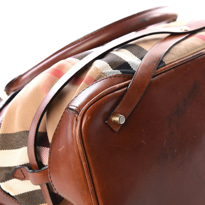 Burberry House Check Bridle Calfskin Medium Lynher Tote Dark Tan 7 of 14