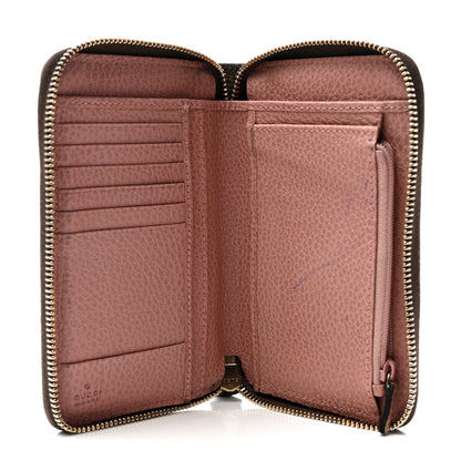 Gucci Dollar Calfskin Bi-Color Medium Swing Zip Around Wallet Grey Field Soft Pink 5 of 11